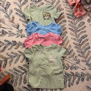 Cat & Jack Short Sleeve Tees - Green, Blue, Pink